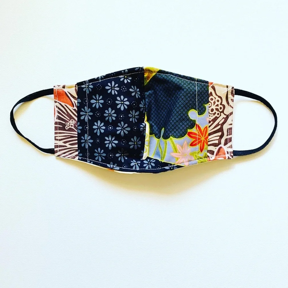 NEW Handmade Koi Fish Print Face Mask in Beige